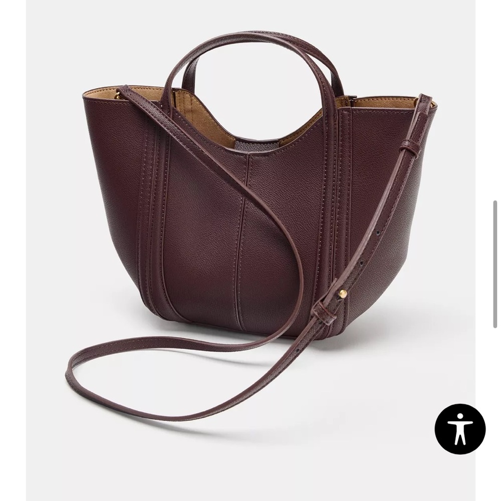 Zara Deep Burgundy Tote Bag